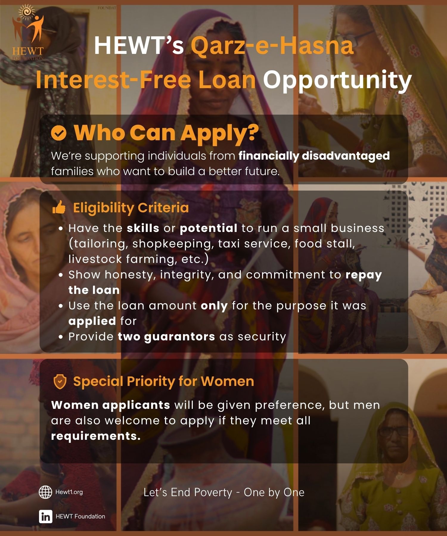 HEWT Qarz-e-Hasna Interest-Free Loan Eligibility Criteria