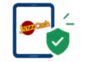 Secure fintech JazzCash cashless payout illustration